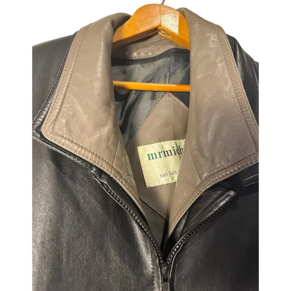Vintage 100% Leather Coat Mr Michaels San Luis Obispo‎ Bomber Jacket